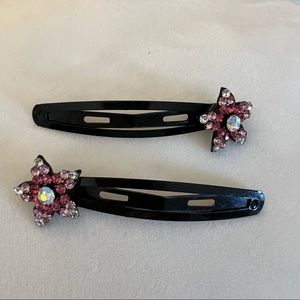 Pink star hair clips